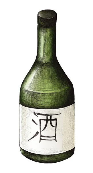 Hand Drawn Osake Japanese Rice Wine — Stock Photo, Image