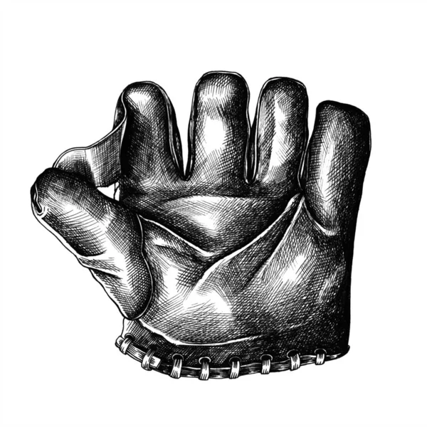 Ręka Rękawiczka Ciągnione Sport Białym Tle Tle — Zdjęcie stockowe