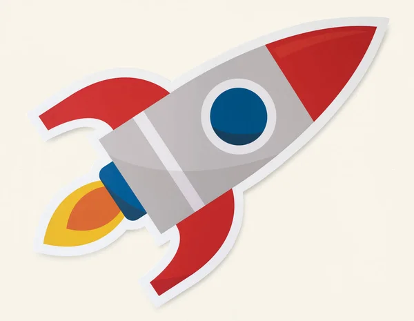 Rocket Ship Launching Symbol Icon — Stock Photo, Image