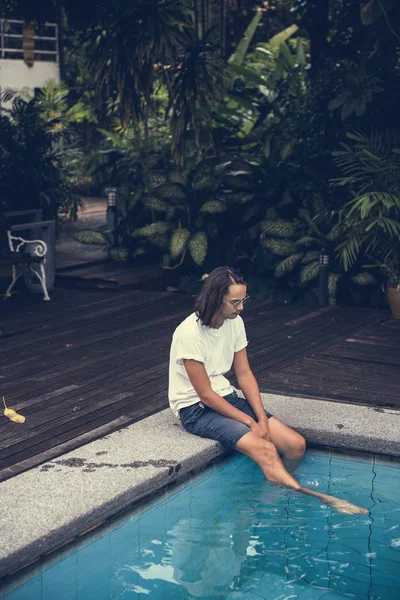 Artsy Man Relaxing Outdoors — Stock Photo, Image