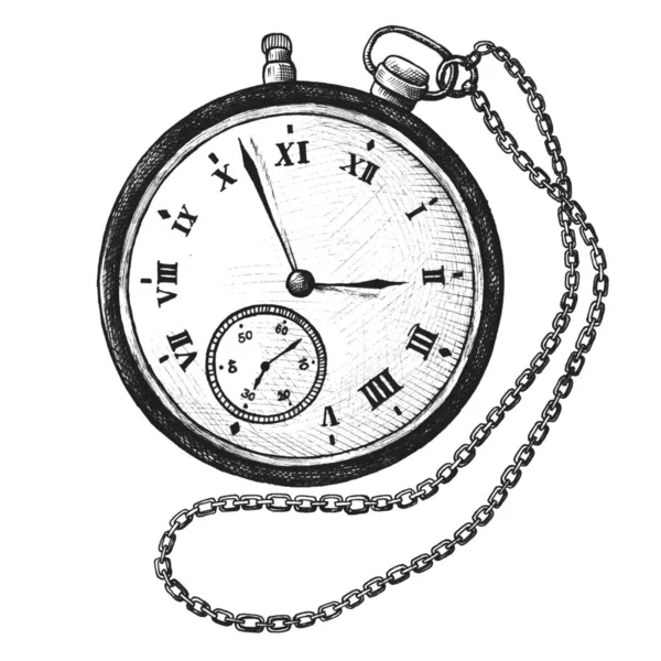 Pocket Watch Vintage Stílusú Illusztráció — Stock Fotó