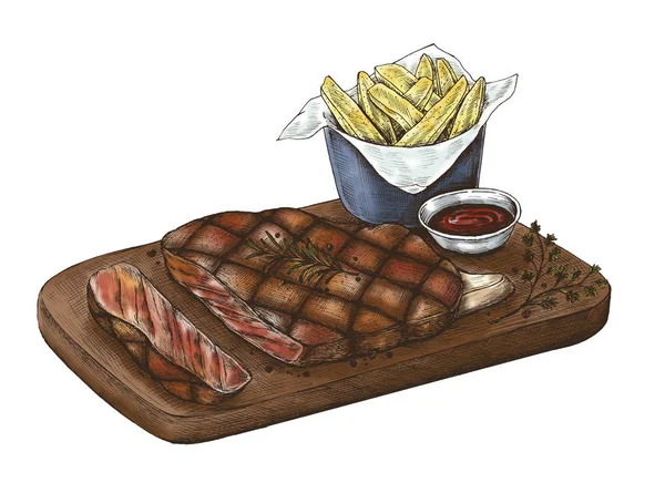 illustration hand drawn of food concept