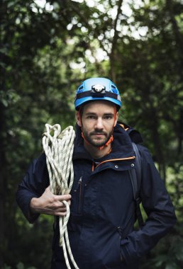 Halat tırmanma adam