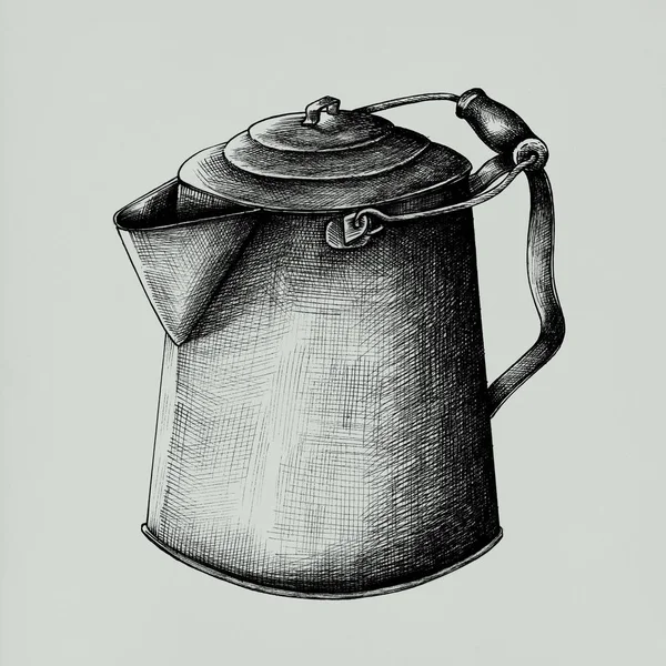 Ручной Чайник Заднем Плане — стоковое фото