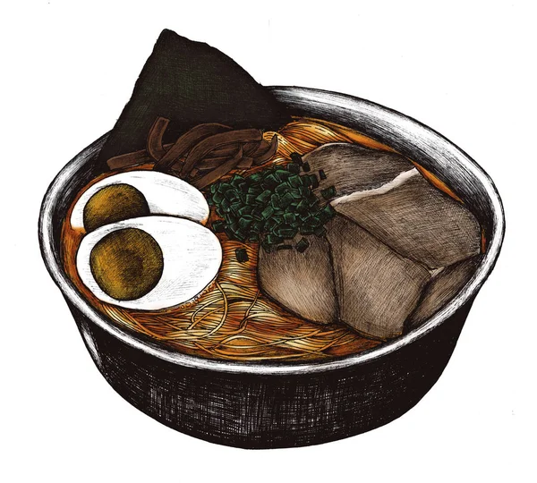 Рука Витягнути Рамен Японське Блюдо — стокове фото