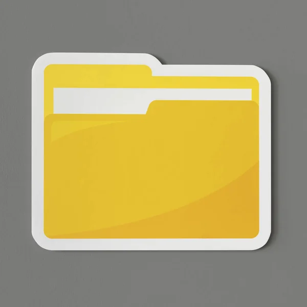 黄色文件夹的图标 — 图库照片