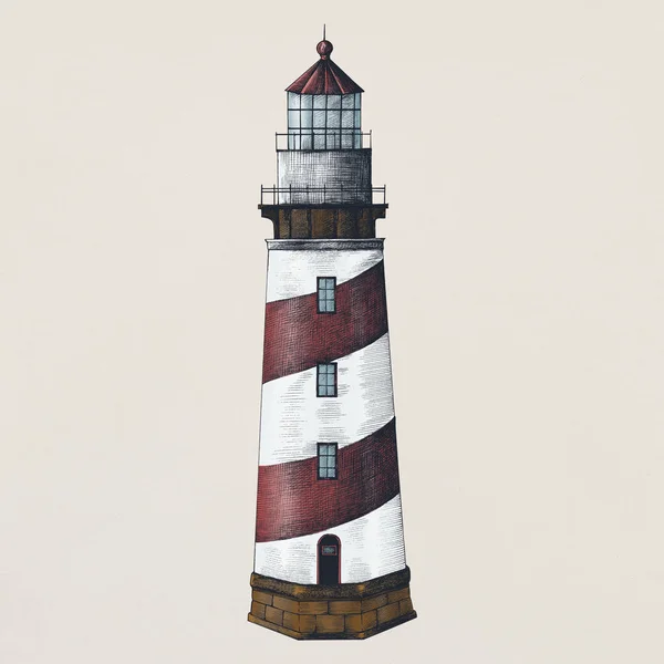 Old Lighthouse Vintage Style Illustration — Stock Photo, Image