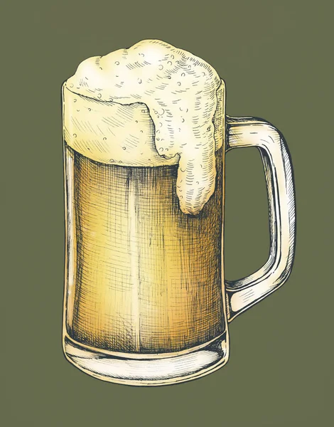 Bebida Alcohólica Cerveza Extraída Mano —  Fotos de Stock