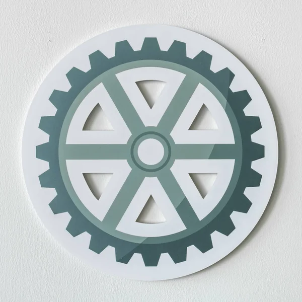 Papír Kézműves Cog Wheel Ikon — Stock Fotó