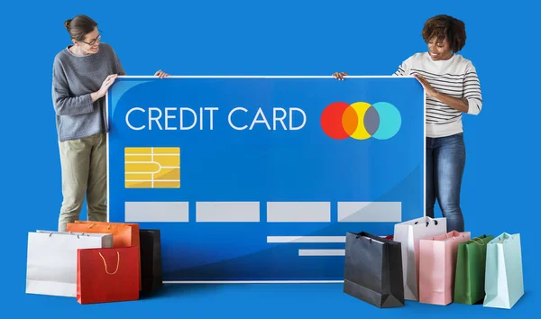 Pessoas Portadoras Cartão Crédito — Fotografia de Stock