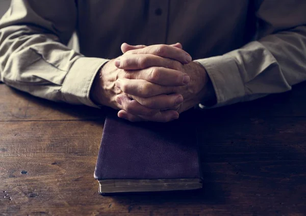 Hands Prayer Bible Christianity Religion — Stock Photo, Image