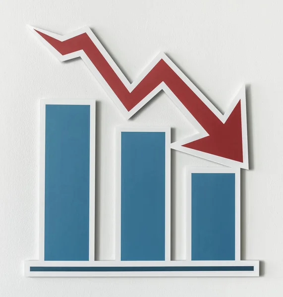 Csökkenő Üzleti Jelentés Bar Chart — Stock Fotó