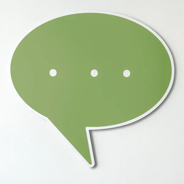 Green Papercraft Conversation Speech Bubble Cut Out Icon Copy Space — Stock Photo, Image