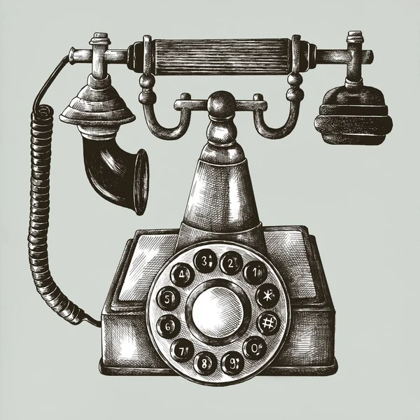 Oude Telefoon Vintage Stijl Illustratie — Stockfoto