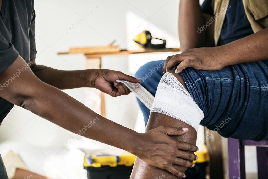 A person getting injured