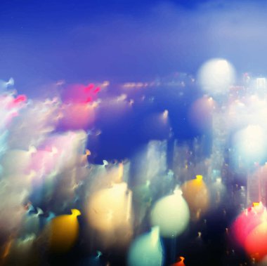 Gece saat duvar kağıdı bulanık bokeh ışıklar