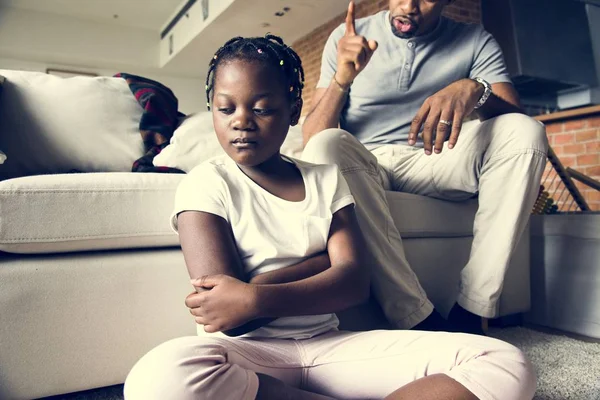 Father Disciplining His Daughter — Stock Photo, Image