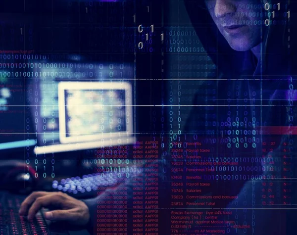 Hacker Manusia Coding Dan Pemrograman — Stok Foto
