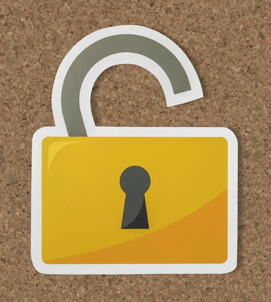 Privacidad Seguridad Icono Bloqueo Abierto —  Fotos de Stock