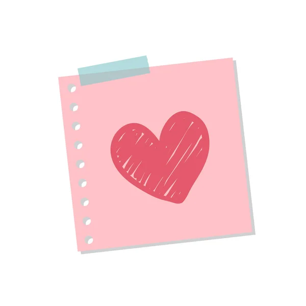 Niedlich Und Süß Liebe Note Illustration — Stockfoto