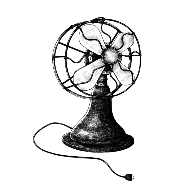 Illustration Style Vintage Ventilateur Portable — Photo