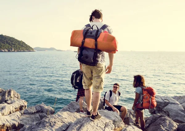 Backpackers Äventyrsresan — Stockfoto