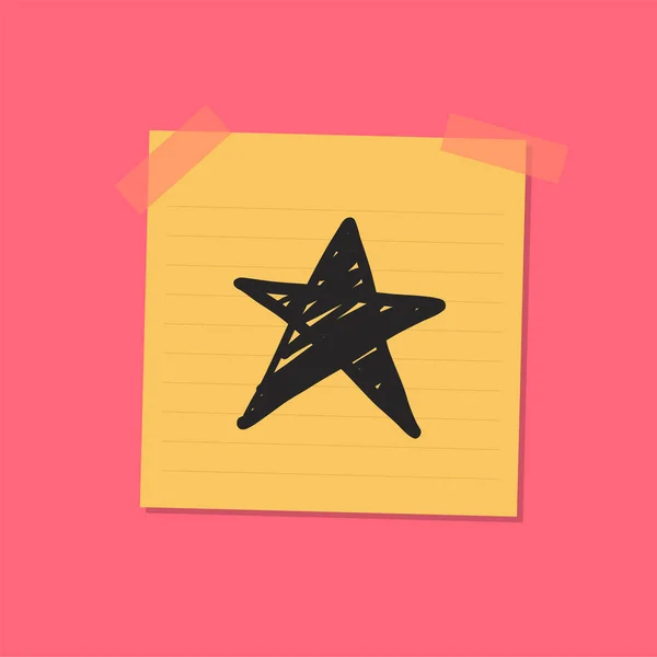 Star Sketch Sticky Note Illustration — Stock Photo, Image