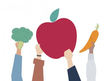 Sağlıklı beslenme kavramı çizimi