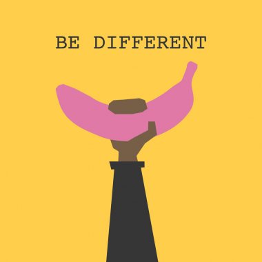 Bir muz ile bir el çizimi