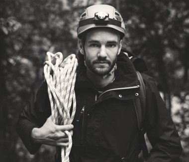 Halat tırmanma adam