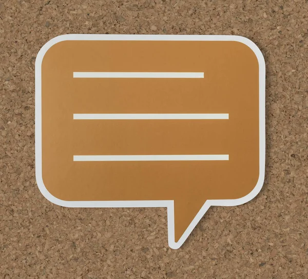 Brown Conversation Speech Bubble Cut Out Icon — Stock Photo, Image