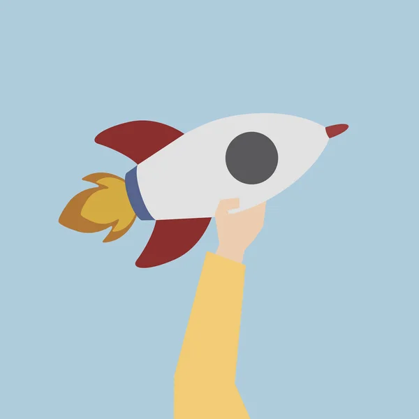 Illustration Lansering Raket — Stockfoto