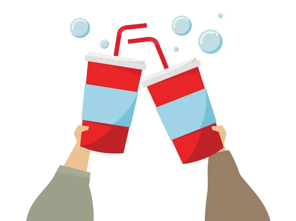 Illustration Hands Holding Soda Drinks — Stock Photo, Image