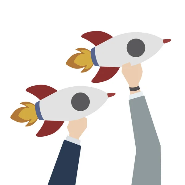 Illustration Launching Business Rockets — Stock Photo, Image