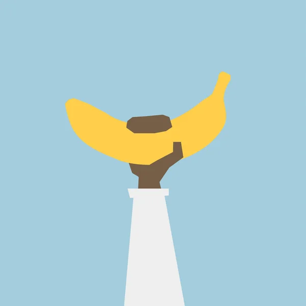 Illustration Einer Hand Mit Einer Banane — Stockfoto