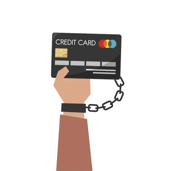 持有信用卡的手的插图 — 图库照片