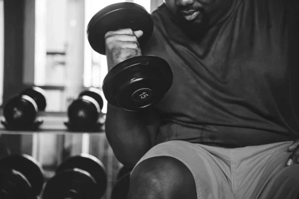 Hombre Levantando Pesas Gimnasio —  Fotos de Stock