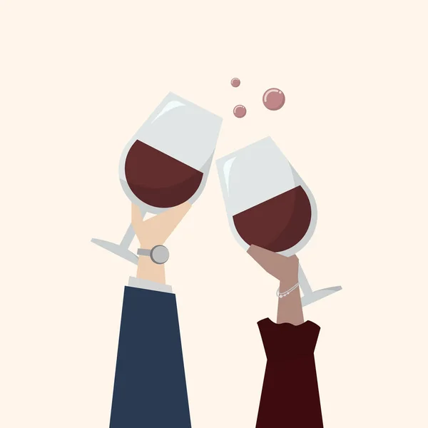 Ilustración Personas Bebiendo Vino —  Fotos de Stock