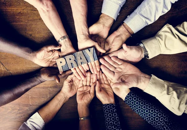 Diverse Mensen Hand Hand Samen — Stockfoto