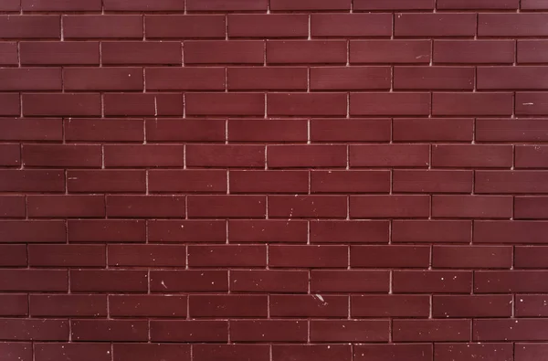 Düz Parlak Kırmızı Tuğla Duvar — Stok fotoğraf