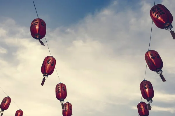 Chinesische Laternen Himmel — Stockfoto