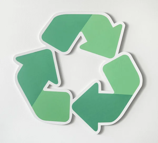 Zmniejszenie Ponownego Użycia Ikony Symbolu Recyklingu — Zdjęcie stockowe