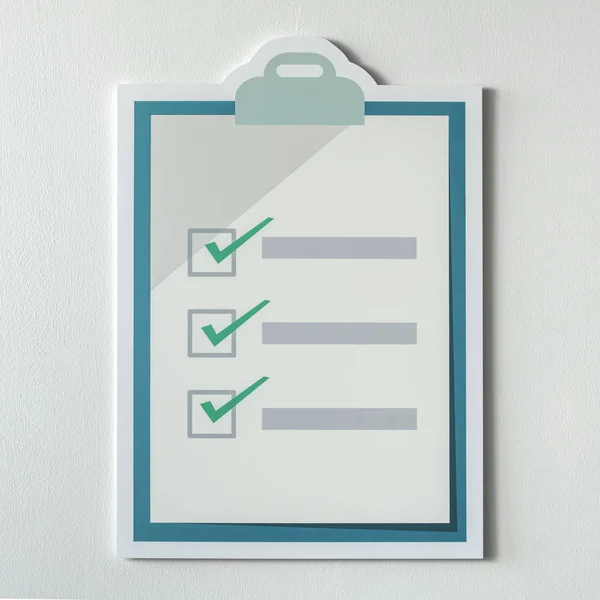 Cut Out Paper Checklist Icon — Stock Photo, Image