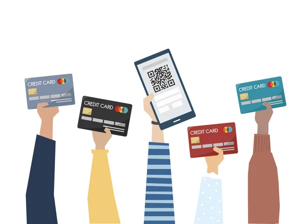 Εικονογράφηση Ηλεκτρονικής Πληρωμής Πιστωτική Κάρτα — Φωτογραφία Αρχείου