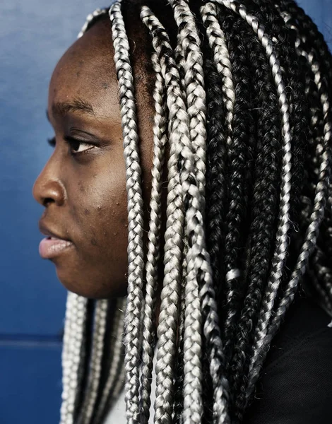 髪のドレッドヘアの黒人女性の肖像画 — ストック写真