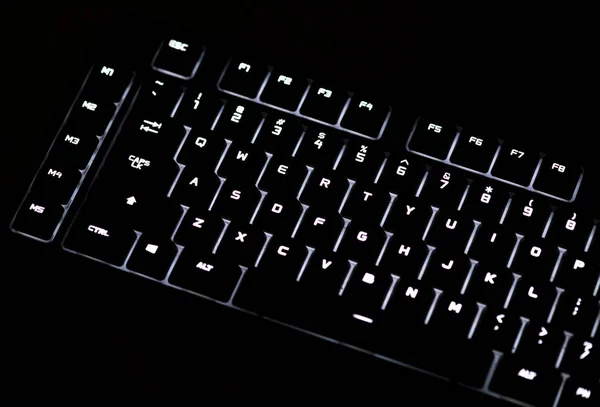 黒のコンピューターのキーボードのクローズ アップ — ストック写真