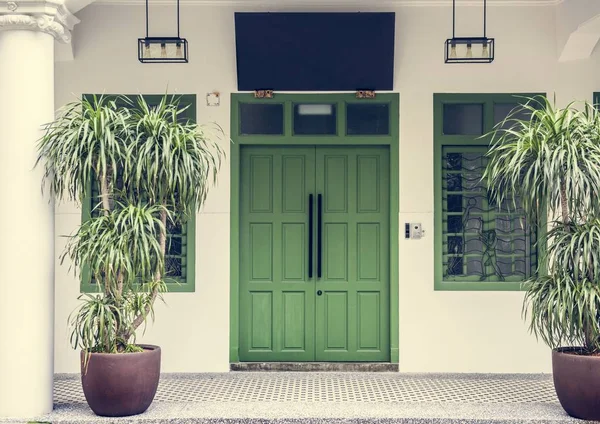 Style Maison Asiatique Avec Des Plantes — Photo