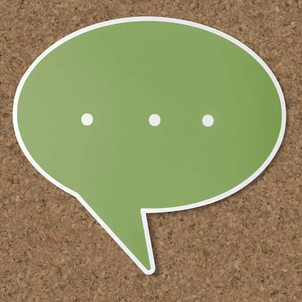 Green Speech Bubble Cut Out Icon — Stock Photo, Image