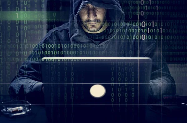 Hacker Werken Computercriminaliteit Van Computer — Stockfoto