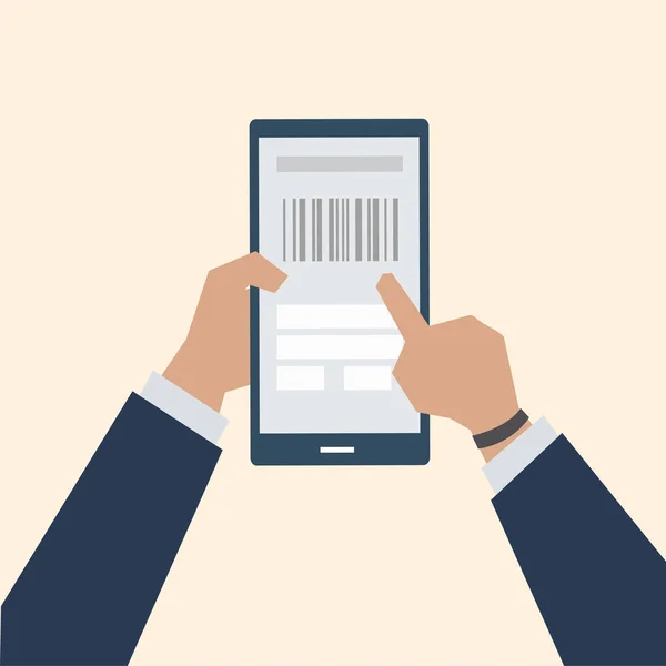 Ilustrasi Pembayaran Online Barcode — Stok Foto